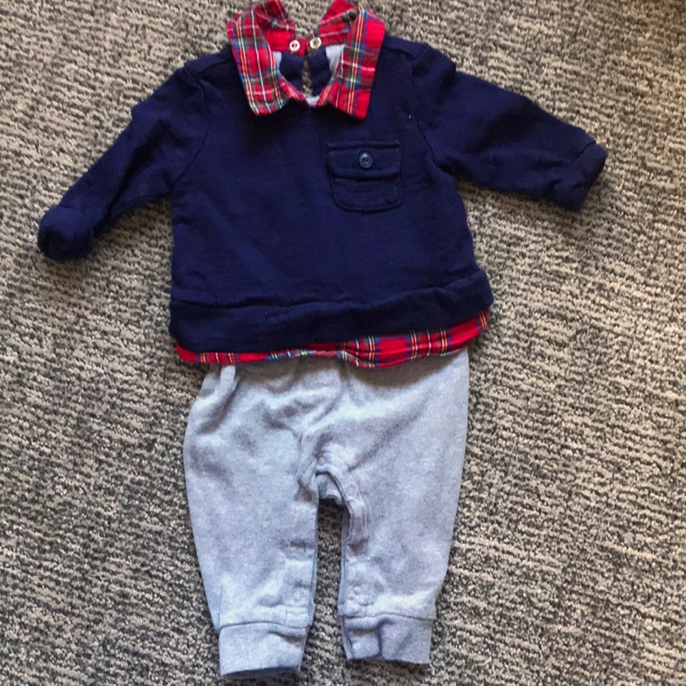 GAP kids. All in one, button-down, top, and pants.